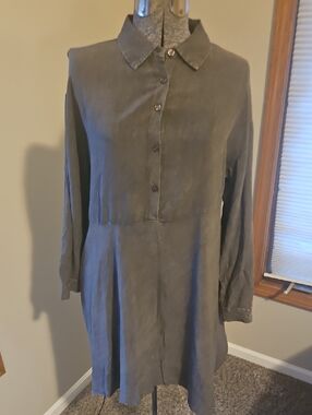 CUPIO Vicose Button Down Shirt Dress